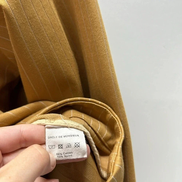 Drole De Monsiuer Hoodie Hooded Sweatshirt Striped Tan White Men's Size XS - Picture 6 of 8